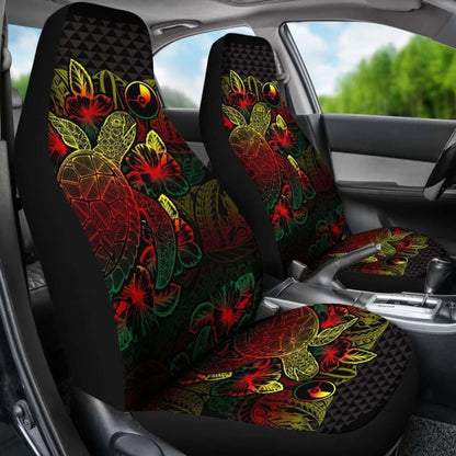 Yap Car Seat Covers - Yap Flag Turtle Hibiscus Reggae - New