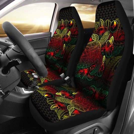Yap Car Seat Covers - Yap Flag Turtle Hibiscus Reggae - New