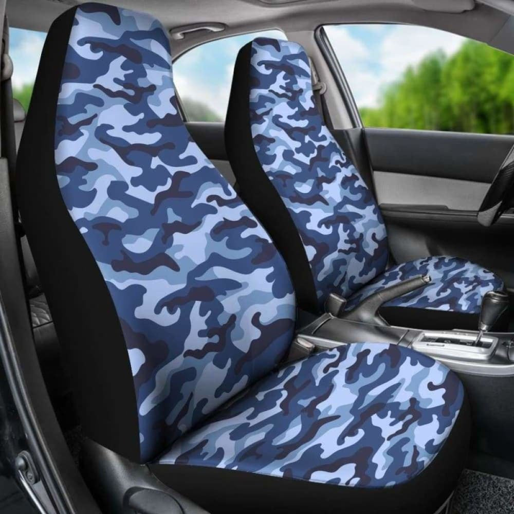 Blue Camouflage Car Seat Covers