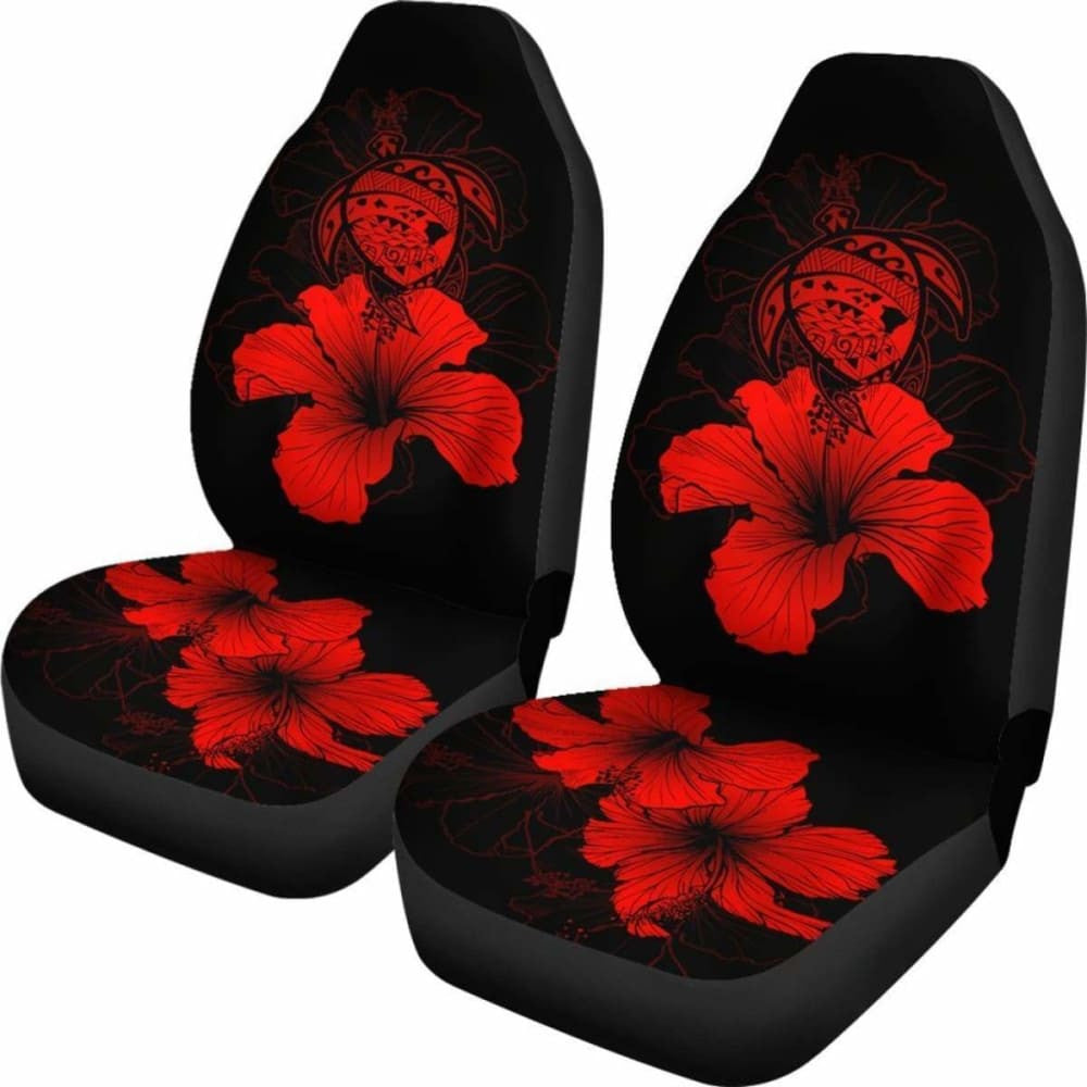 Hawaii Hibiscus Car Seat Cover - Turtle Map - Red - New