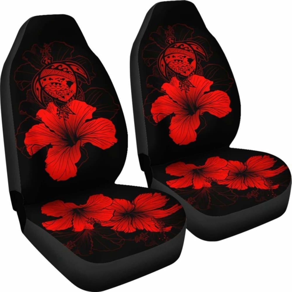 Hawaii Hibiscus Car Seat Cover - Turtle Map - Red - New