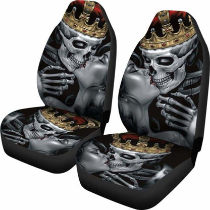 Set Of Skull King Queen Skull Car Seat Covers