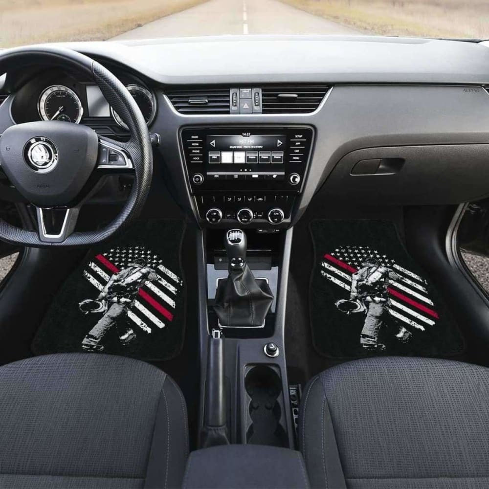 Firefighter Front And Back Car Mats Set Of