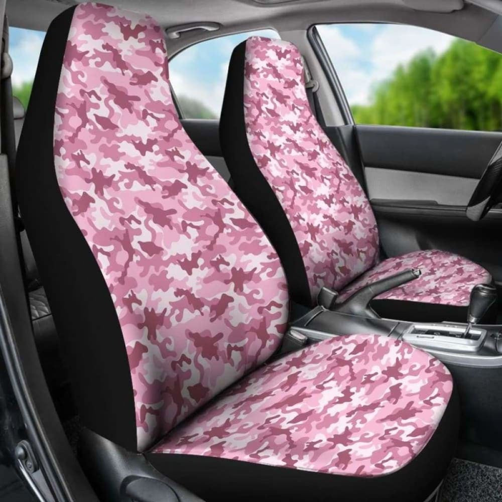 Blush Rose Pink And Mauve Camouflage Car Seat Covers