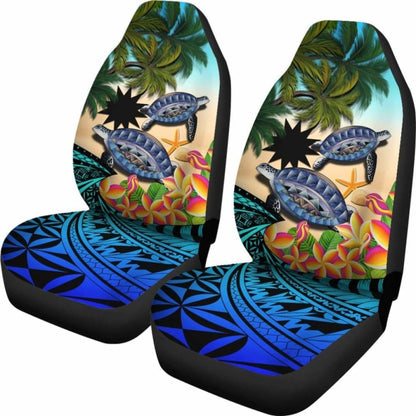 Nauru Car Seat Covers - Polynesian Turtle Coconut Tree And Plumeria Amazing
