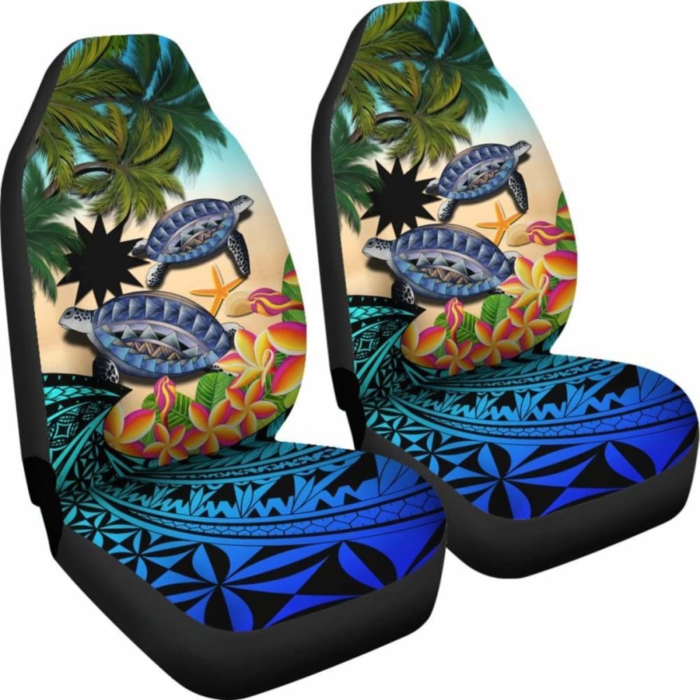 Nauru Car Seat Covers - Polynesian Turtle Coconut Tree And Plumeria Amazing