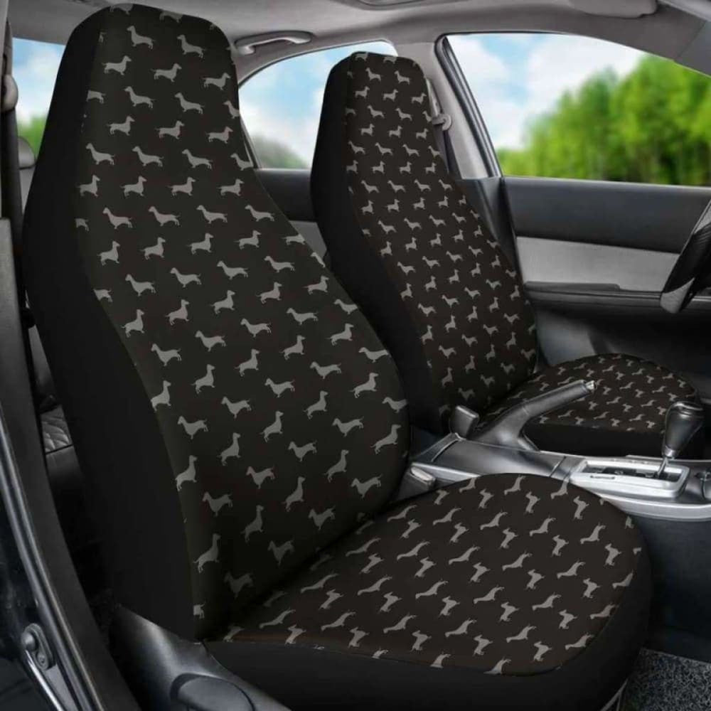 Dachshund Pattern Black Car Seat Covers Awesome