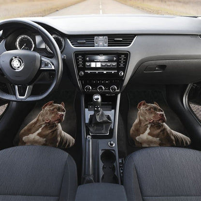 Dark Grey Pit Bull Black Car Floor Mats