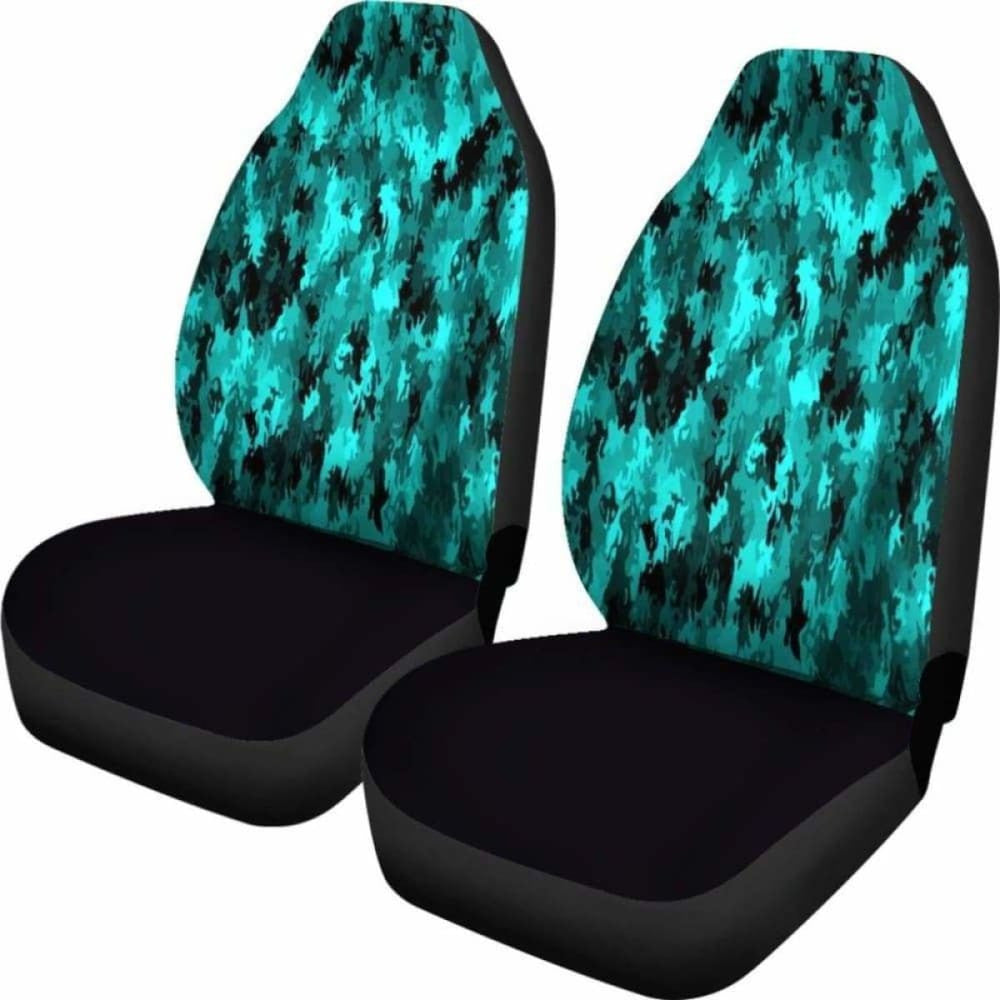 Coral Teal Camo Car Seat Covers