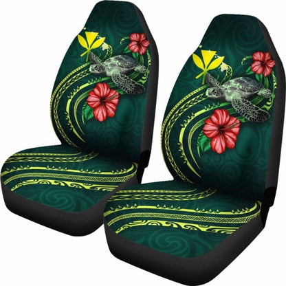 Hawaii Polynesian Car Seat Covers - Green Turtle Hibiscus - New