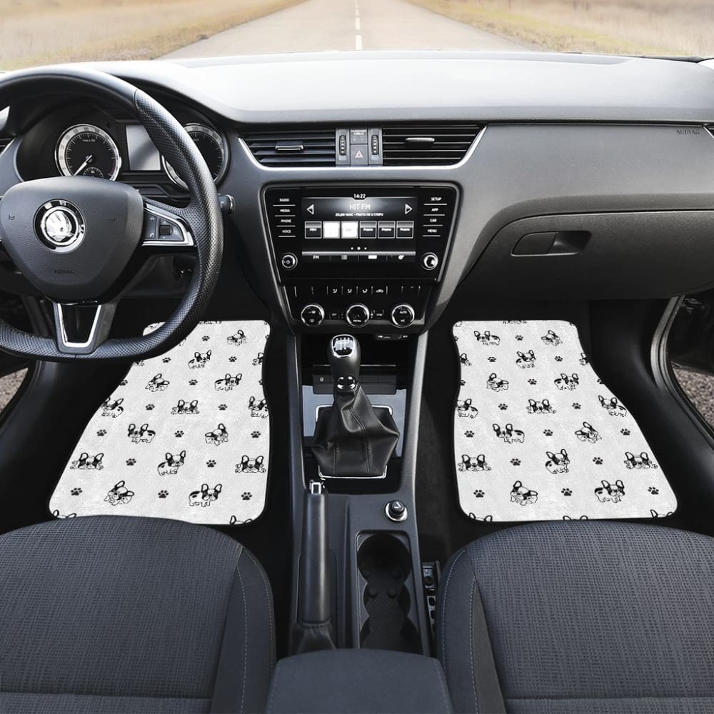 Cute French Bulldog Paw Pattern Car Floor Mats
