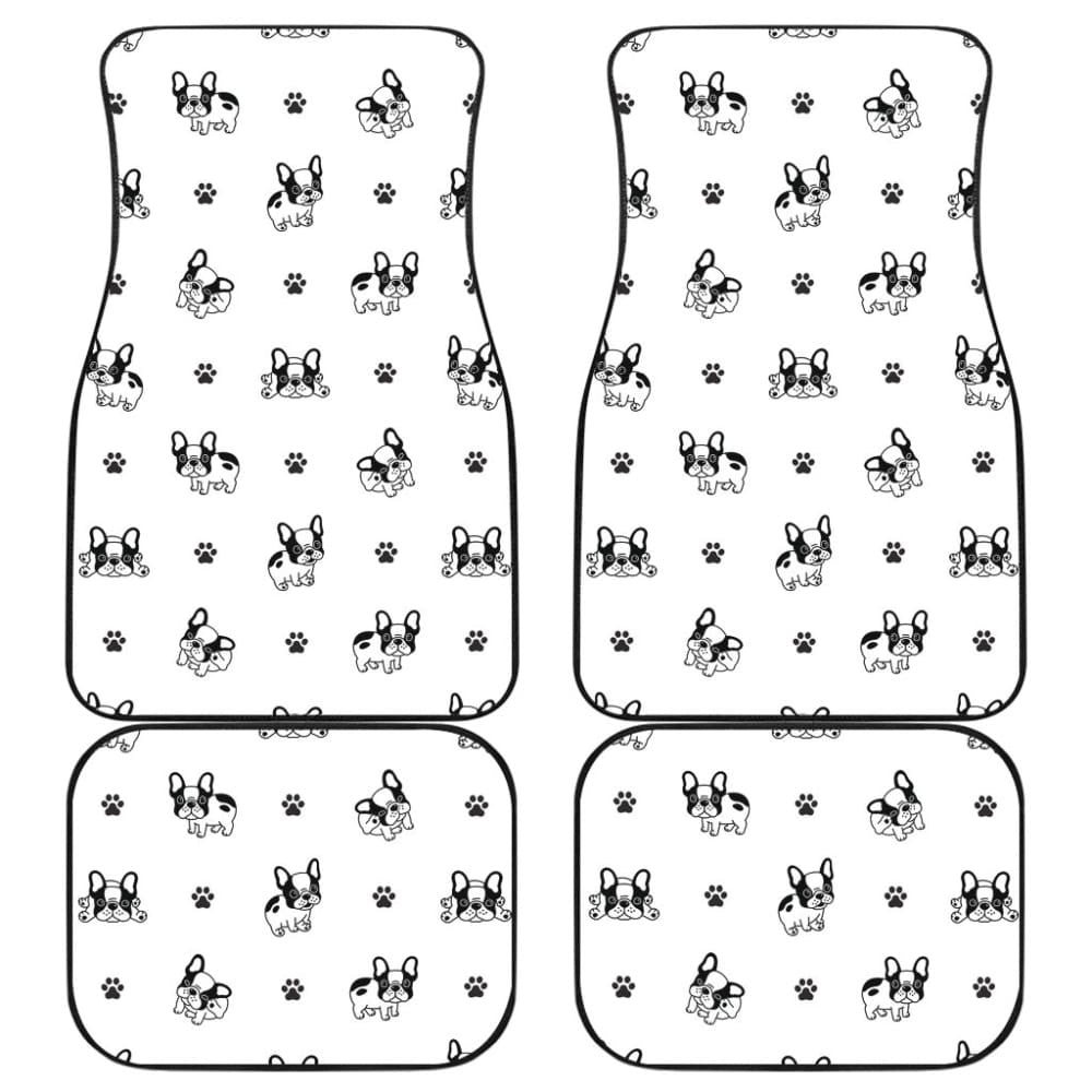 Cute French Bulldog Paw Pattern Car Floor Mats