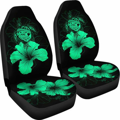 Hawaii Hibiscus Car Seat Cover - Turtle Map - Pastel Green - New