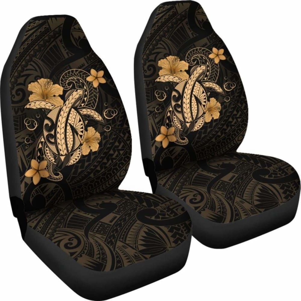 Hawaii Turtle Flower Polynesian Car Seat Covers - Gold - New Awesome