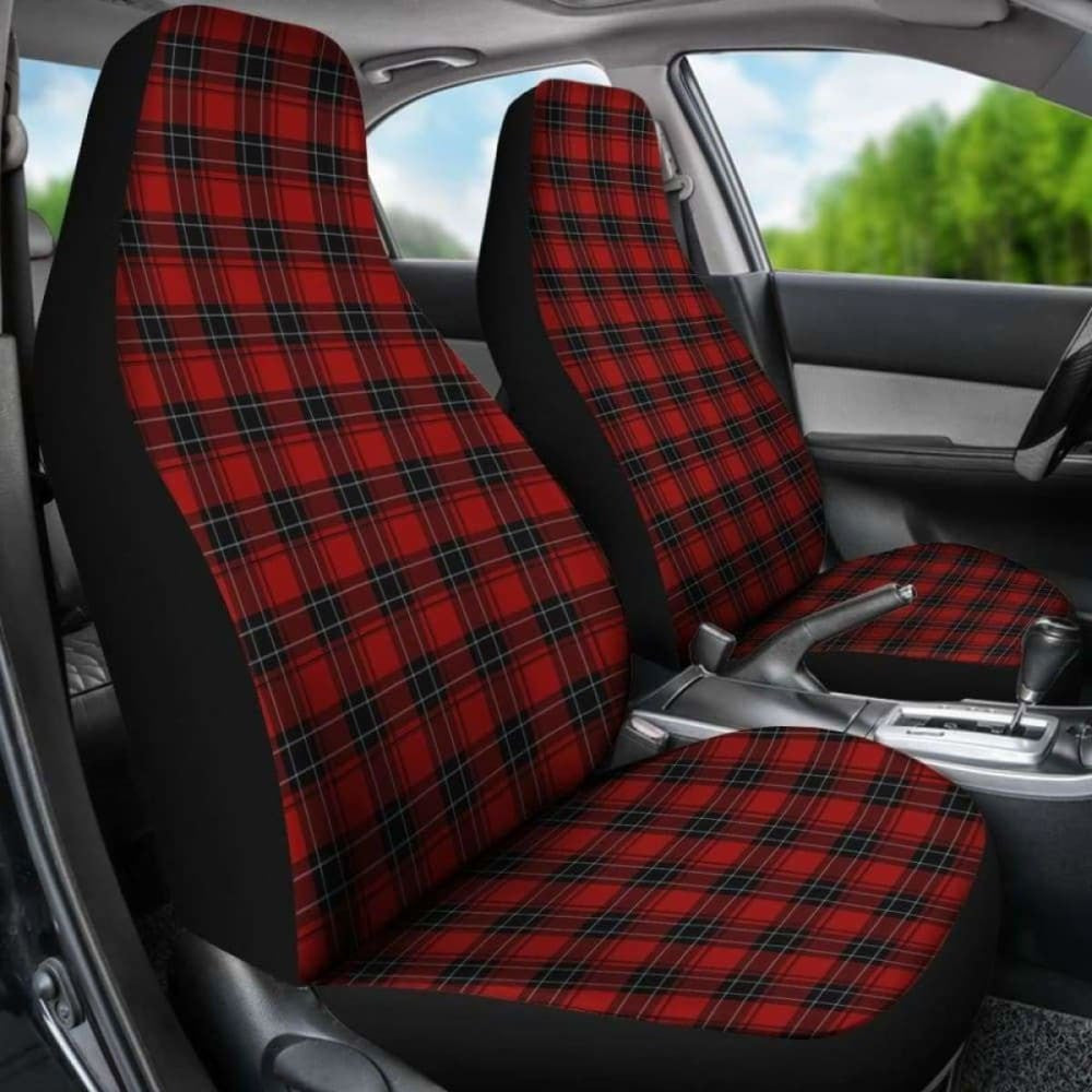 Red And Black Plaid Tartan Car Seat Covers