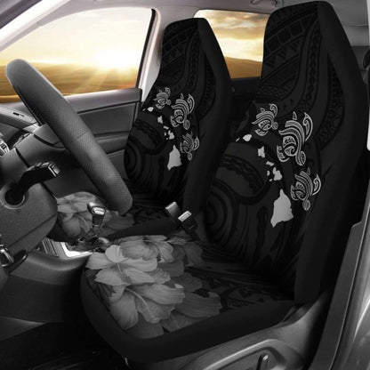 Hawaii Hibiscus Map Polynesian Ancient Gray Turtle Car Set Covers - New - Awesome
