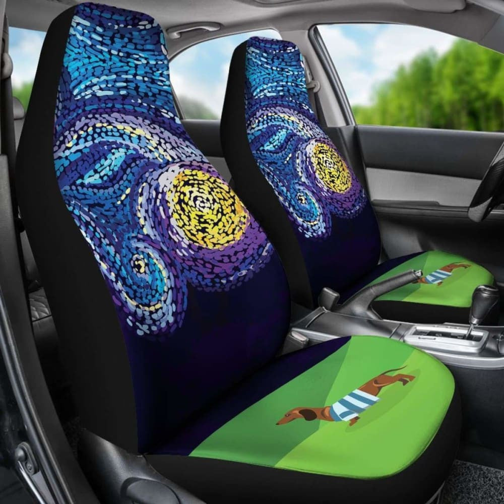 Starry Night Dachshund Car Seat Cover