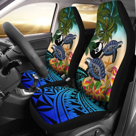 Yap Car Seat Covers - Polynesian Turtle Coconut Tree And Plumeria Amazing