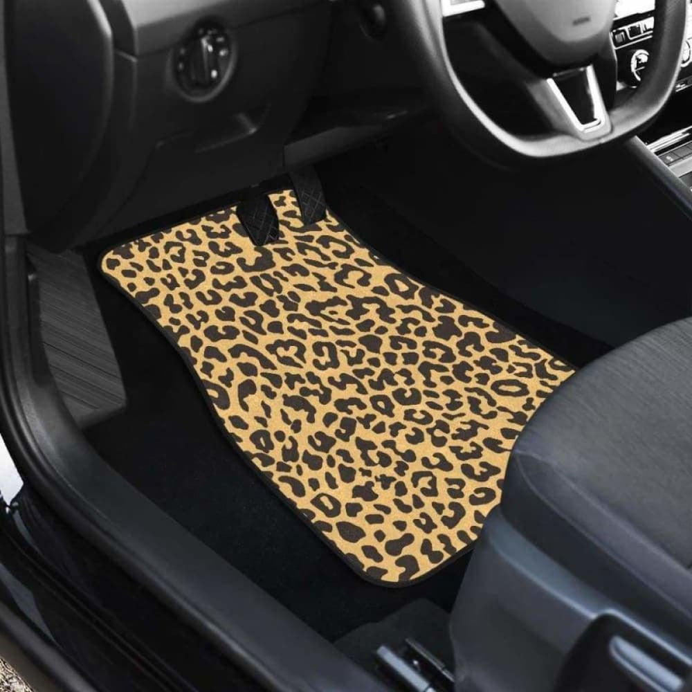Leopard Skin Print Front And Back Car Mats