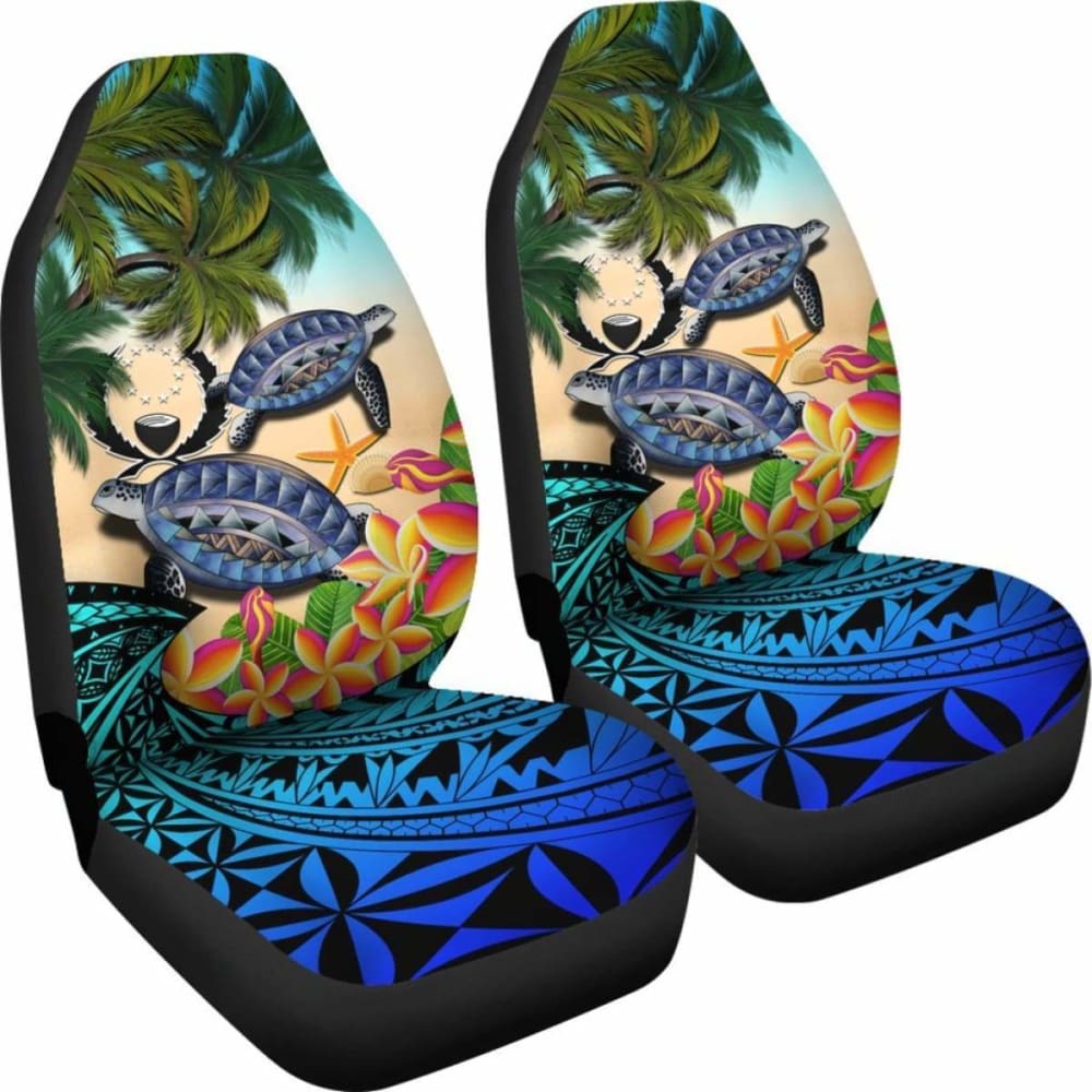Pohnpei Car Seat Covers - Polynesian Turtle Coconut Tree And Plumeria Amazing