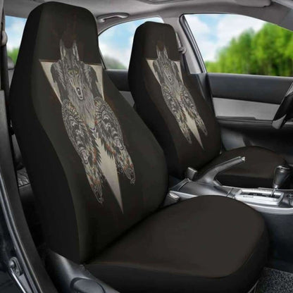 Indians Wolf Skull Car Seat Covers
