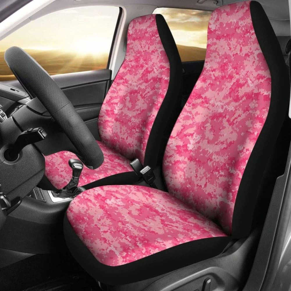 Pink Digital Camo Car Seat Cover