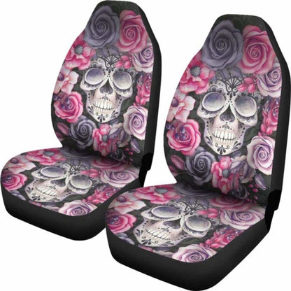 Set Sugar Skull Car Seat Cover Day Of The Dead