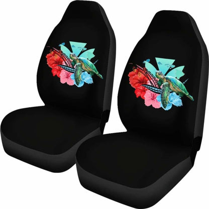 Hawaii Map Kanaka Sea Turtle Hibiscus Car Seat Covers - New - Blue Pink -