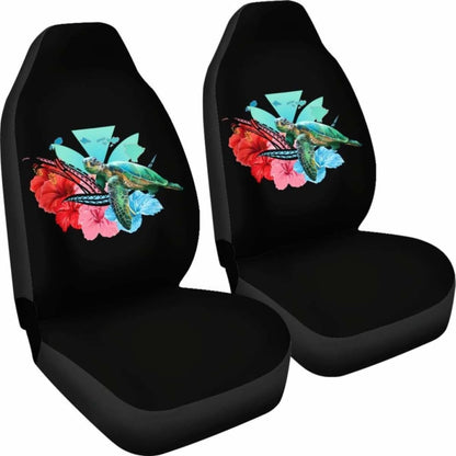 Hawaii Map Kanaka Sea Turtle Hibiscus Car Seat Covers - New - Blue Pink -