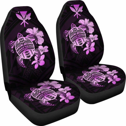 Hawaiian Kanaka Hibiscus Plumeria Mix Polynesian Turtle Car Seat Covers Pink New Awesome