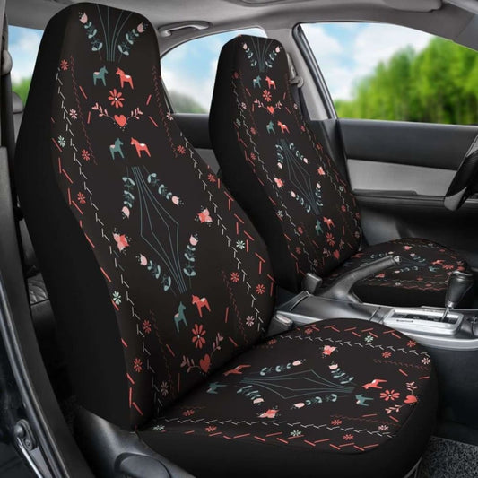 Swedish Dala Horse Car Seat Covers