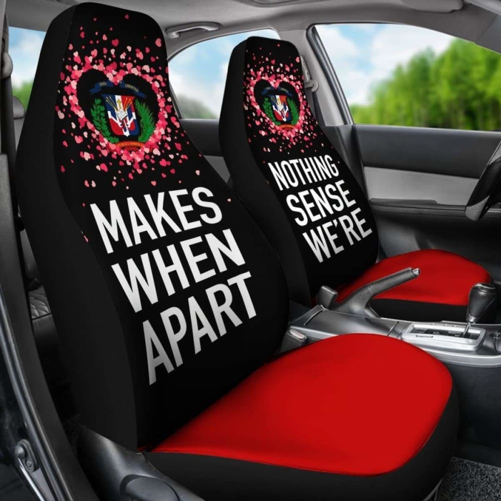 Dominican Republic Car Seat Covers Couple Valentine Nothing Make Sense (Set Of Two)
