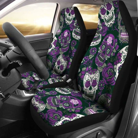 Gretta Skully Car Seat Covers - Sugar Skull - Purple
