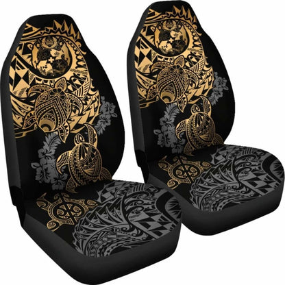 Tonga Polynesian Car Seat Covers - Gold Turtle Flowing - Amazing