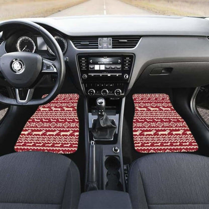 Dachshund Nordic Pattern Front And Back Car Mats